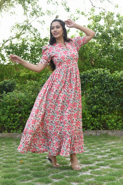 AAHELI PORTOFINO FLORAL FLARED DRESS AAHELI PORTOFINO FLORAL FLARED DRESS